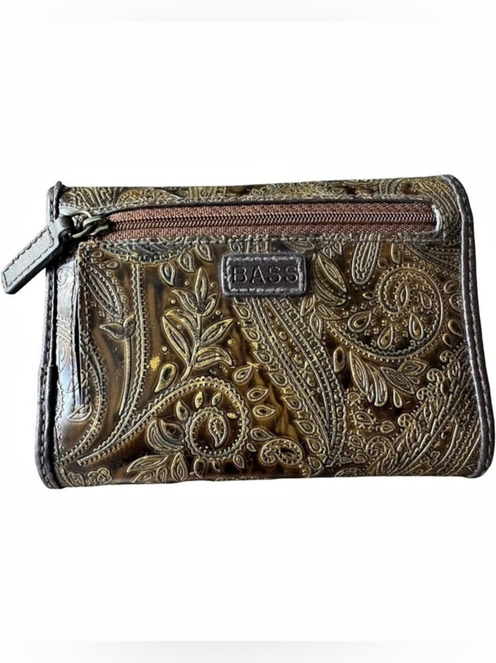 G.H. Bass & Co. Paisley Zip Wallet in Brown